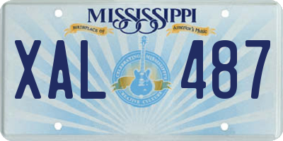 MS license plate XAL487