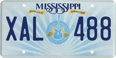 MS license plate XAL488