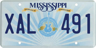 MS license plate XAL491