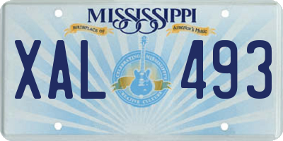 MS license plate XAL493