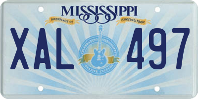MS license plate XAL497