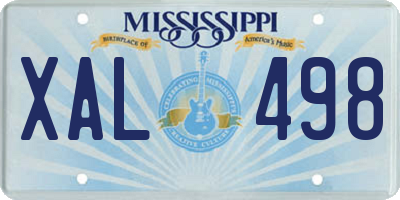 MS license plate XAL498