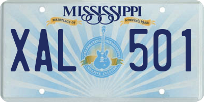 MS license plate XAL501