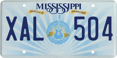 MS license plate XAL504