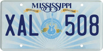 MS license plate XAL508