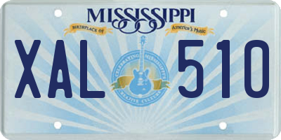 MS license plate XAL510