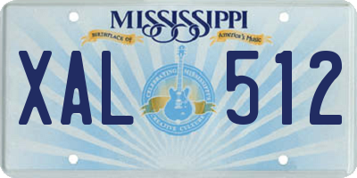 MS license plate XAL512