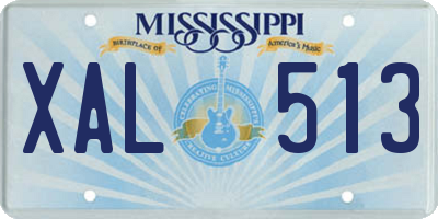 MS license plate XAL513