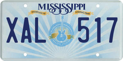 MS license plate XAL517