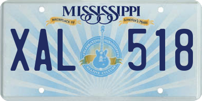 MS license plate XAL518
