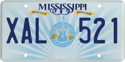MS license plate XAL521