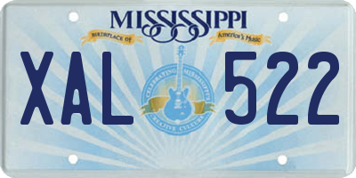 MS license plate XAL522