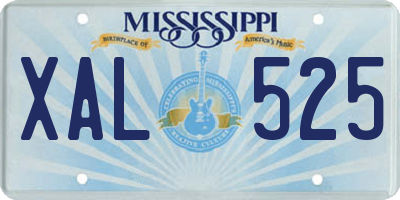 MS license plate XAL525