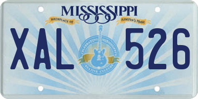 MS license plate XAL526