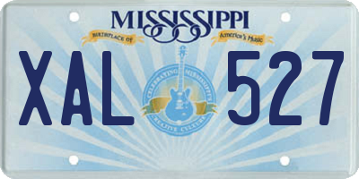 MS license plate XAL527