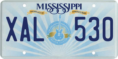 MS license plate XAL530