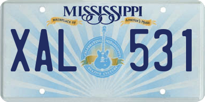 MS license plate XAL531