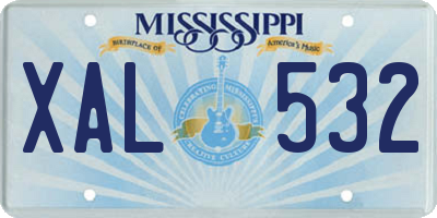 MS license plate XAL532