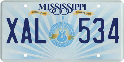 MS license plate XAL534
