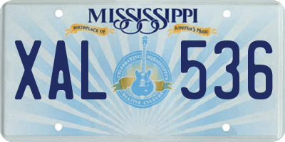MS license plate XAL536