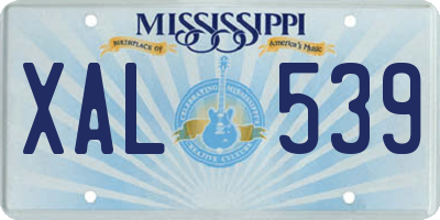 MS license plate XAL539