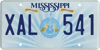 MS license plate XAL541