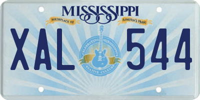MS license plate XAL544