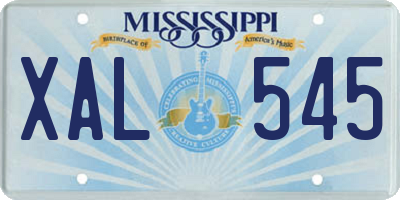 MS license plate XAL545