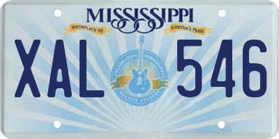 MS license plate XAL546