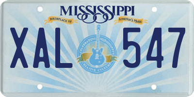 MS license plate XAL547