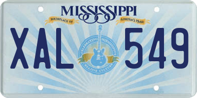 MS license plate XAL549