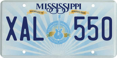 MS license plate XAL550