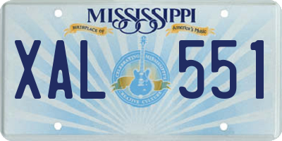 MS license plate XAL551