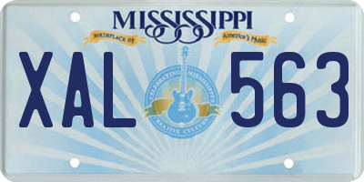MS license plate XAL563