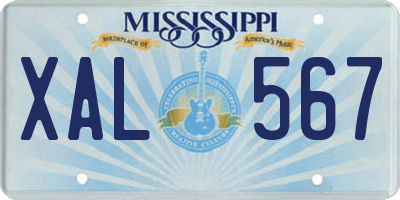 MS license plate XAL567