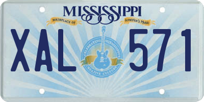 MS license plate XAL571