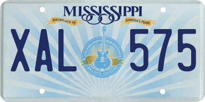 MS license plate XAL575