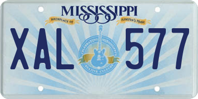 MS license plate XAL577
