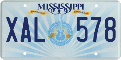 MS license plate XAL578