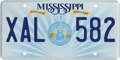 MS license plate XAL582