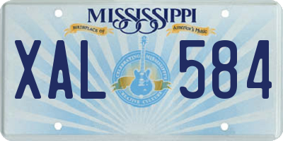 MS license plate XAL584