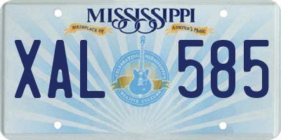 MS license plate XAL585