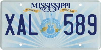 MS license plate XAL589