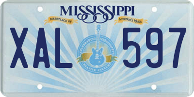 MS license plate XAL597