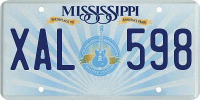 MS license plate XAL598
