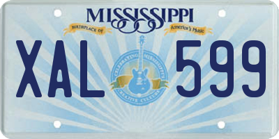 MS license plate XAL599