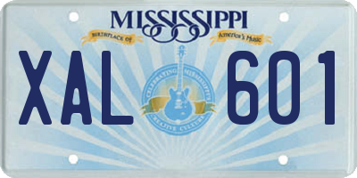 MS license plate XAL601