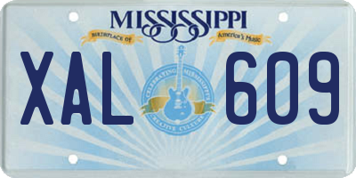 MS license plate XAL609