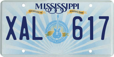 MS license plate XAL617