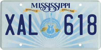 MS license plate XAL618